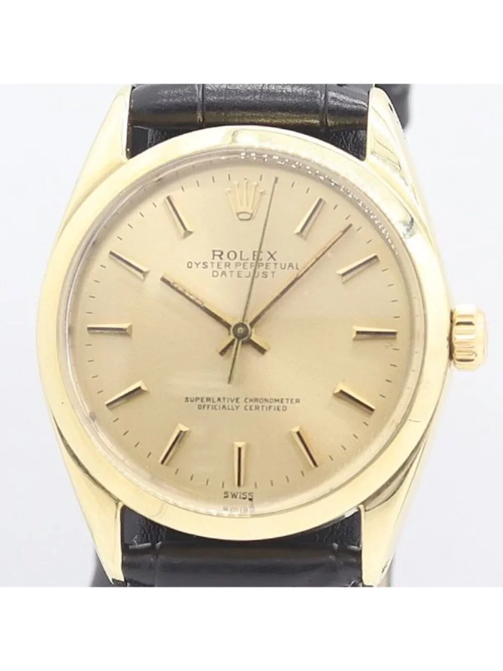 Rolex Oyster Perpetual Automatic Winding Gold Dial Watch